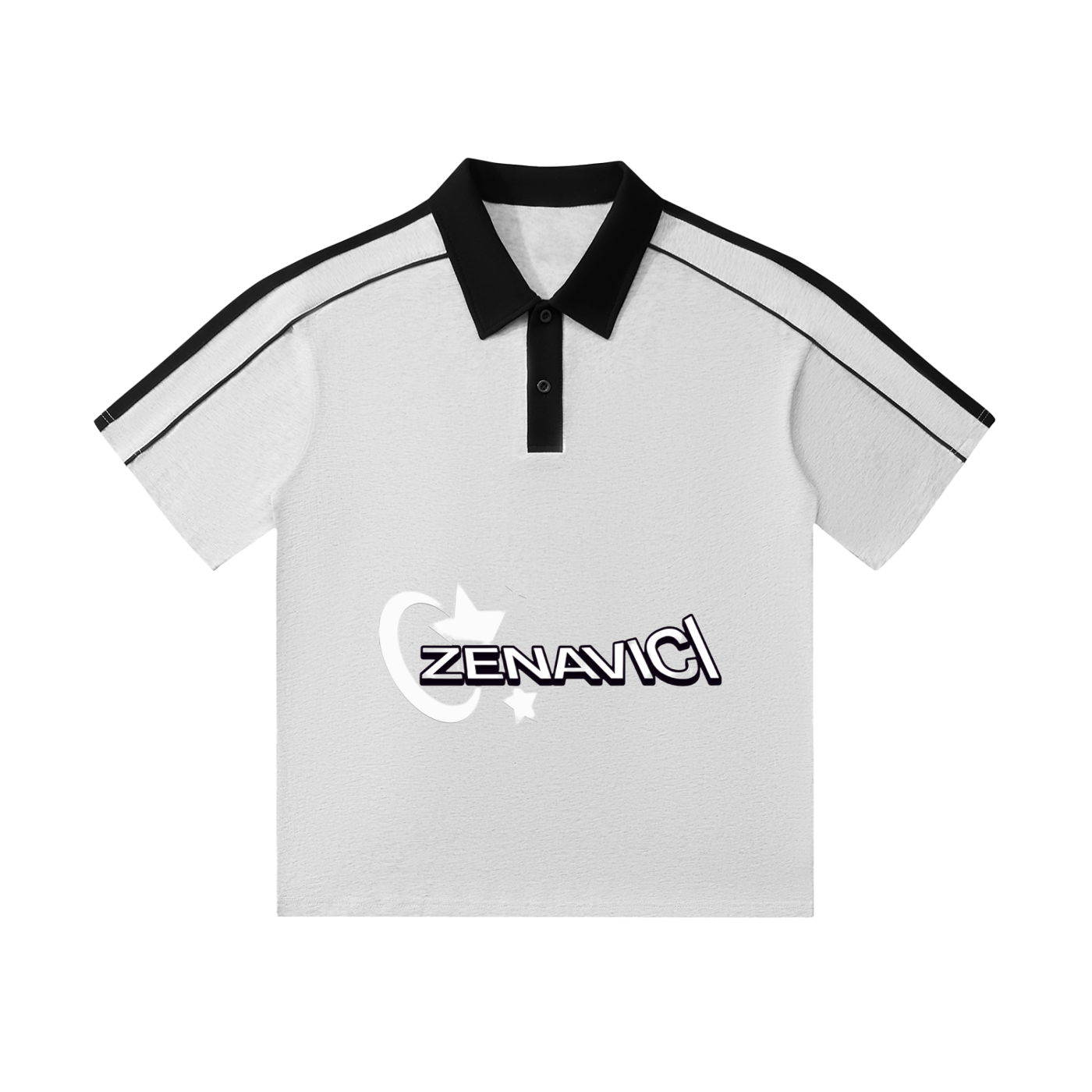Contrast Collar Short-Sleeve Polo Shirt