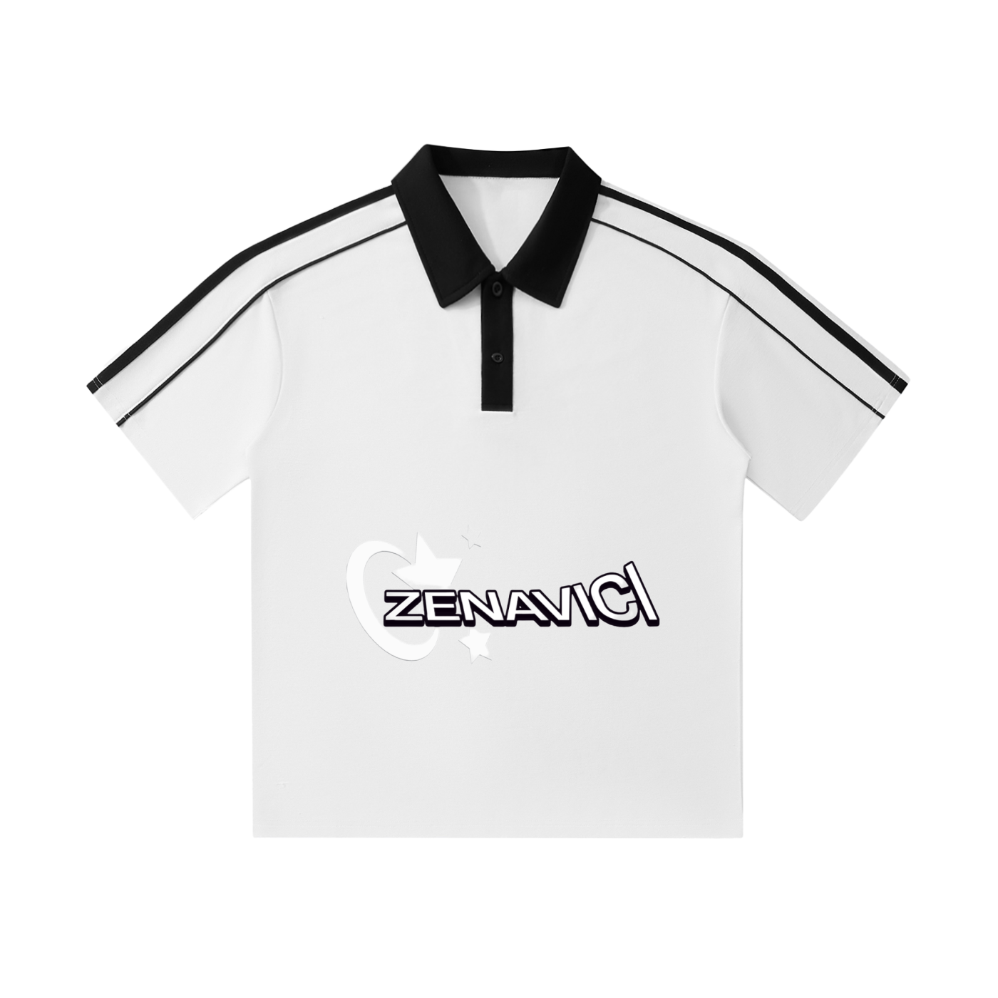 Contrast Collar Short-Sleeve Polo Shirt