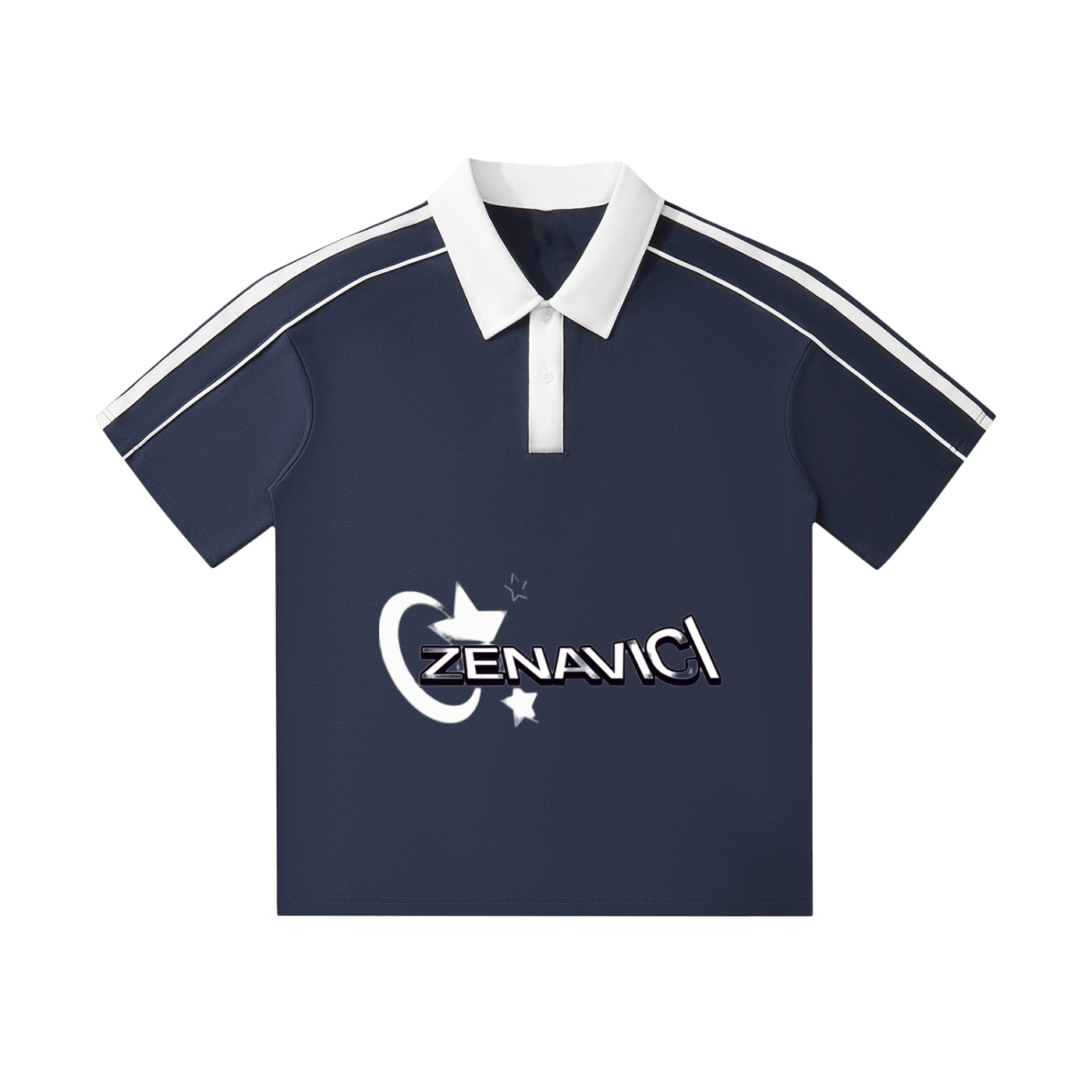 Contrast Collar Short-Sleeve Polo Shirt