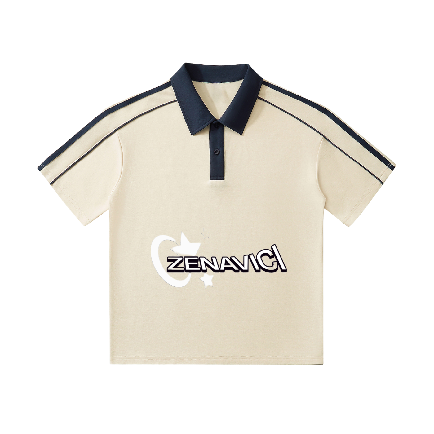 Contrast Collar Short-Sleeve Polo Shirt