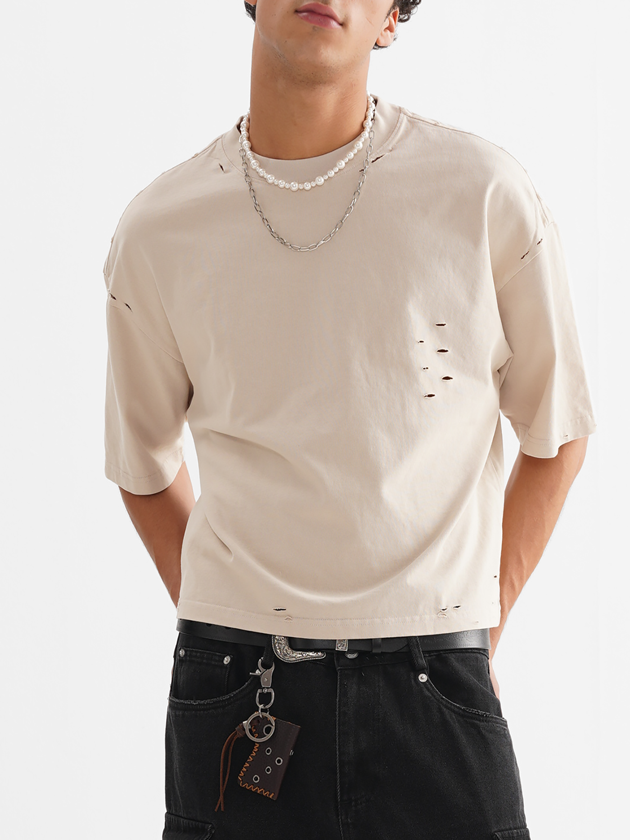 Unisex Classic Frayed Boxy Tee
