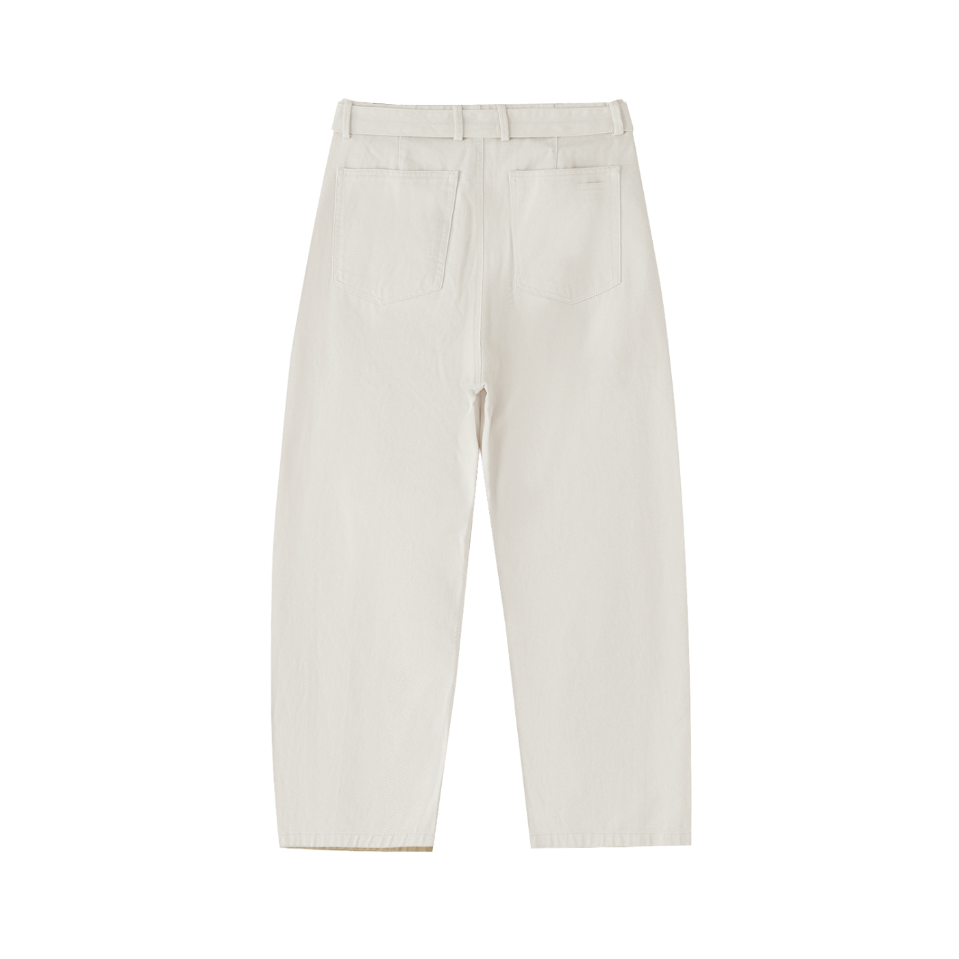 Female Twisted-Seam Belted Curved-Blade Pants