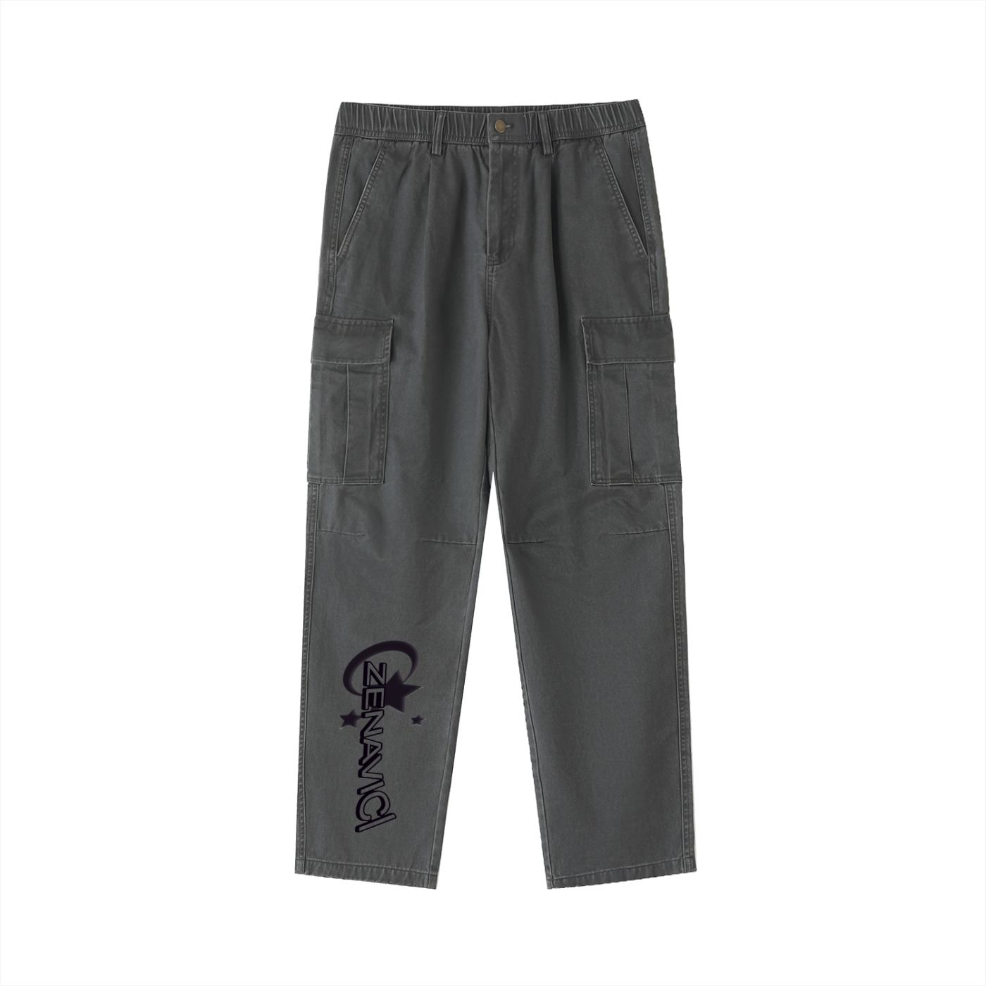 Cotton Elastic-Waist Cargo Pants