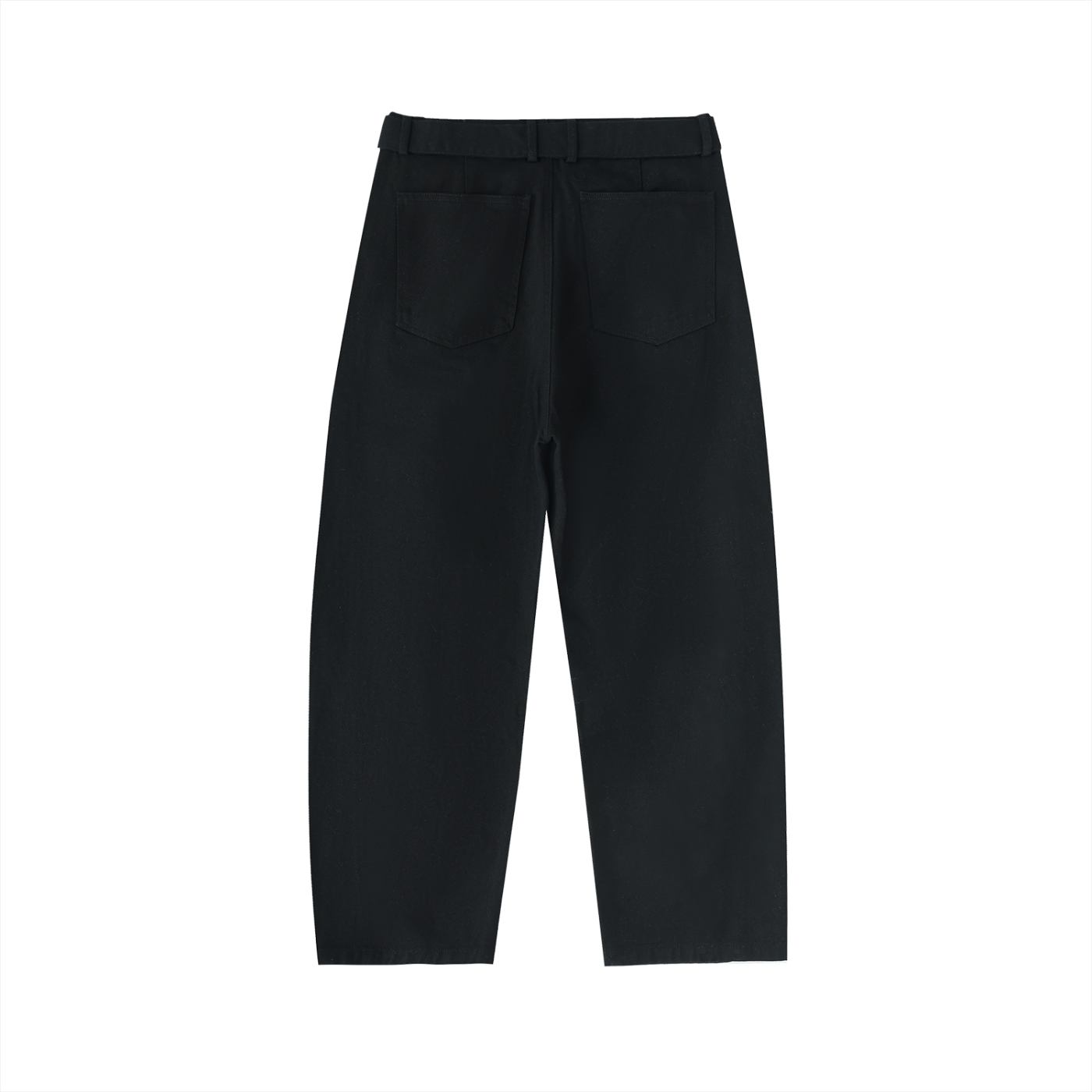 Female Twisted-Seam Belted Curved-Blade Pants