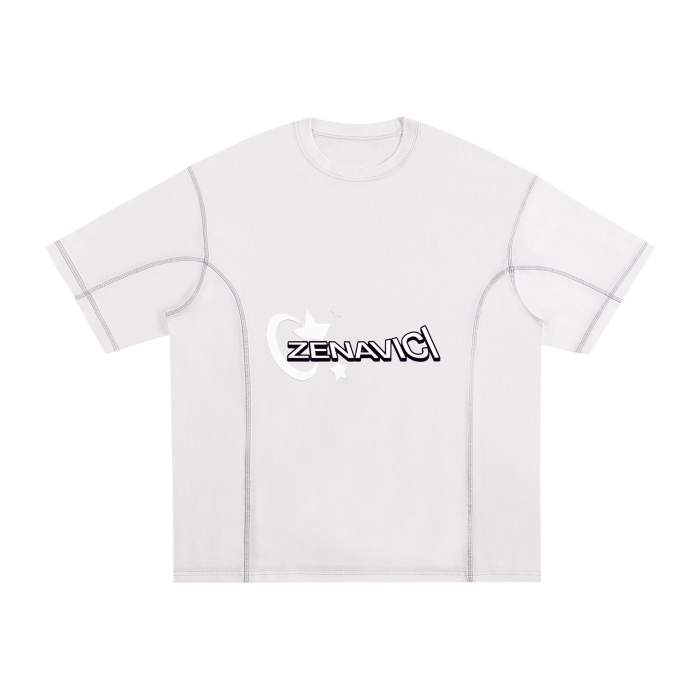Streetwear Contrast-Stitched Cotton T-Shirt